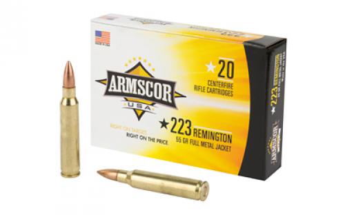 Armscor 223 Rem, 55 Grain, Full Metal Jacket, 20 Round Box FAC223-1N