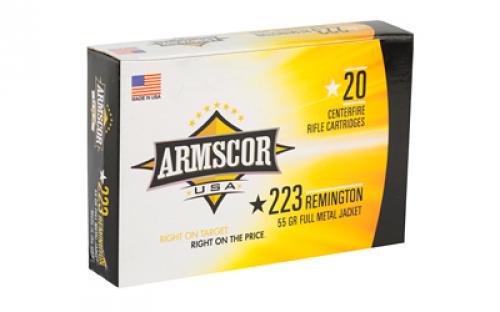 Armscor 223 Rem, 55 Grain, Full Metal Jacket, 20 Round Box FAC223-1N