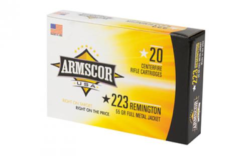 Armscor 223 Rem, 55 Grain, Full Metal Jacket, 20 Round Box FAC223-1N