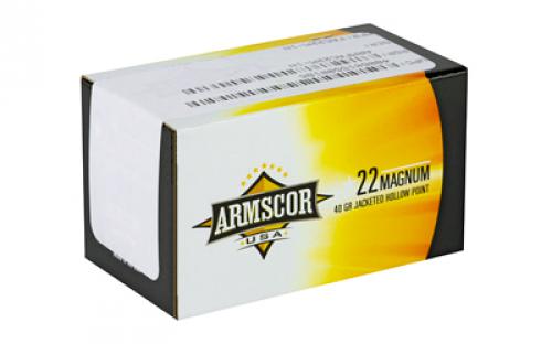 Armscor 22WMR, 40 Grain, Jacketed Hollow Point, 50 Round Box FAC22M-1N