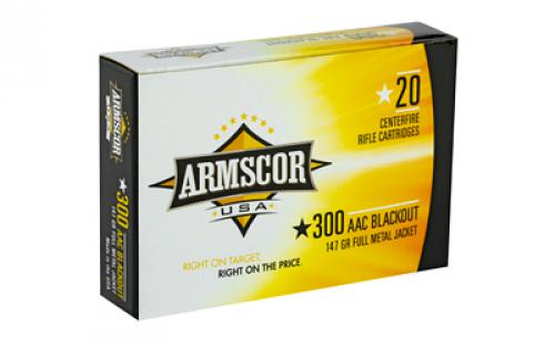 Armscor 300 AAC Blackout, 147 Grain, Full Metal Jacket, 20 Round Box FAC300AAC-1N