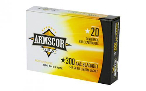 Armscor 300 AAC Blackout, 147 Grain, Full Metal Jacket, 20 Round Box FAC300AAC-1N