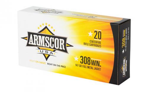 Armscor 308 Win, 147 Grain, Full Metal Jacket, 20 Round Box FAC308-1N