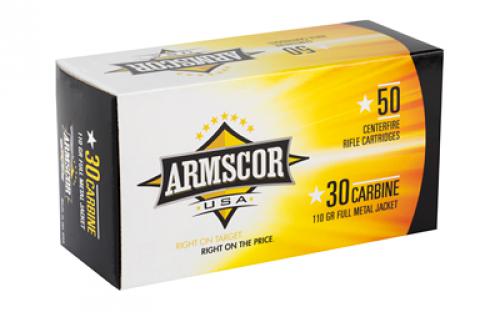 Armscor 30 Carbine, 110 Grain, Full Metal Jacket, 50 Round Box FAC30C-1N