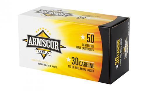 Armscor 30 Carbine, 110 Grain, Full Metal Jacket, 50 Round Box FAC30C-1N