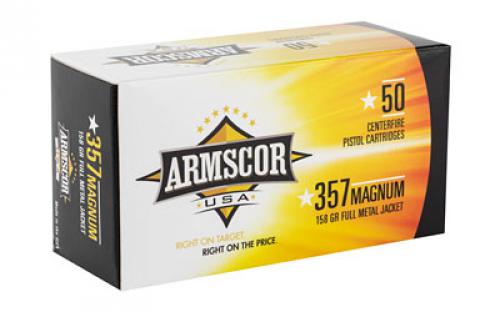 Armscor 357MAG, 158 Grain, Full Metal Jacket, 50 Round Box FAC357-6N