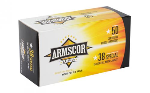 Armscor 38 Special, 158 Grain, Full Metal Jacket, 50 Round Box FAC38-17N