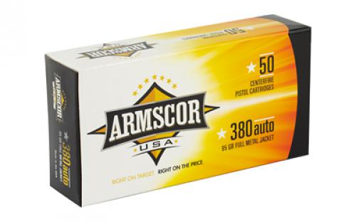 Armscor 380 ACP, 95 Grain, Full Metal Jacket, 50 Round Box FAC380-2N