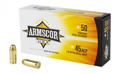 Armscor 45 ACP, 230 Grain, Full Metal Jacket, 50 Round Box FAC45-12N