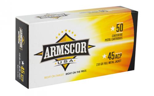 Armscor 45 ACP, 230 Grain, Full Metal Jacket, 50 Round Box FAC45-12N