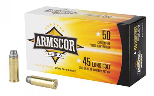 Armscor 45LC, 255 Grain, Lead, 50 Round Box FAC45LC-1N