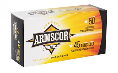 Armscor 45LC, 255 Grain, Lead, 50 Round Box FAC45LC-1N