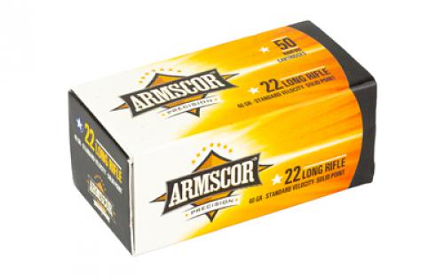 Armscor Ammo, 22 LR, 40Gr, Solid Point, Standard Velocity, 50 Round Box 50012PH