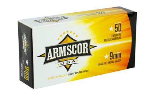 Armscor 9MM, 115 Grain, Full Metal Jacket, 50 Round Box FAC9-2N