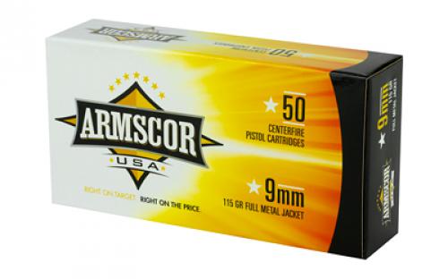 Armscor 9MM, 115 Grain, Full Metal Jacket, 50 Round Box FAC9-2N