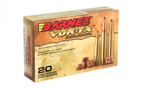 Barnes VOR-TX, 25-06 Rem, 100 Grain, Tipped Triple Shock X, Lead Free, 20 Round Box, California Certified Nonlead Ammunition 21557