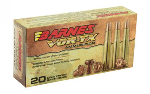 Barnes VOR-TX, 30-30, 150 Grain, Triple Shock X, Flat Nose, Lead Free, 20 Round Box, California Certified Nonlead Ammunition 21535