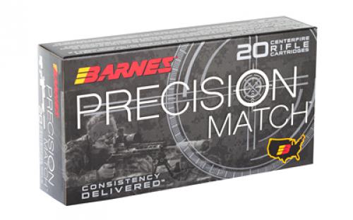 Barnes Precision Match, 308 Win, 175 Grain, Open Tip Match Boat Tail, 20 Round Box 30818