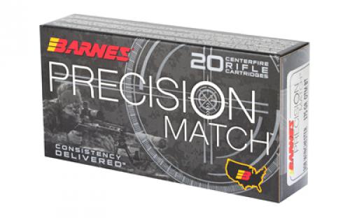 Barnes Precision Match, 308 Win, 175 Grain, Open Tip Match Boat Tail, 20 Round Box 30818