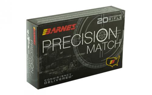 Barnes Precision Match, 338 Lapua, 300 Grain, Open Tip Match Boat Tail, 20 Round Box 30728