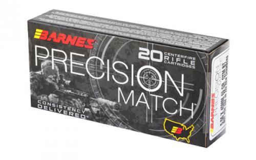 Barnes Precision Match, 556NATO, 69 Grain, Open Tip Match Boat Tail, 20 Round Box 30846