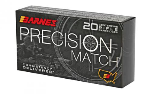 Barnes Precision Match Burner, 6.5 PRC, 145 Grain, Open Tip Match, 20 Round Box 30819