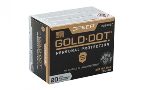 Speer Ammunition Speer Gold Dot, Personal Protection, 327 Federal, 100 Grain, Hollow Point, 20 Round Box 23913GD