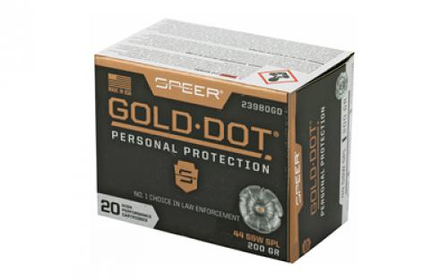 Speer Ammunition Speer Gold Dot, Personal Protection, 44 Special, 200 Grain, Hollow Point, 20 Round Box 23980GD