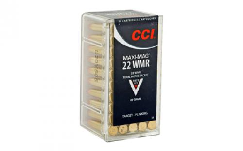 CCI Maxi-Mag, 22WMR, 40 Grain, Total Metal Jacket, 50 Round Box 23