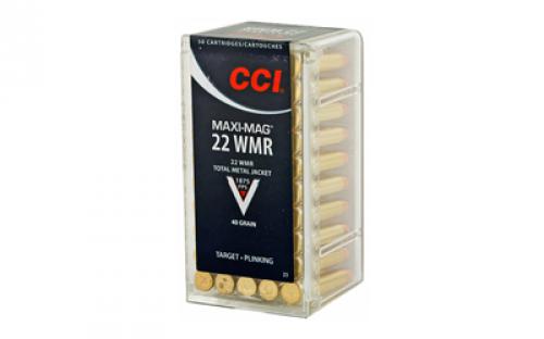 CCI Maxi-Mag, 22WMR, 40 Grain, Total Metal Jacket, 50 Round Box 23