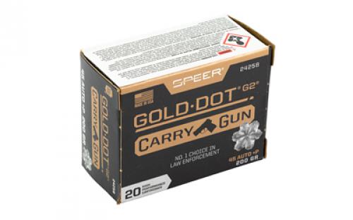 Speer Ammunition Speer Gold Dot, 45 ACP, 200Gr, Gold Dot Hollow Point, 20 Round Box 24258