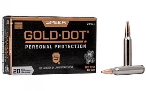 Speer Ammunition Speer Gold Dot, 223 Remington, 62Gr, Gold Dot Hollow Point, 20 Round Box 24461