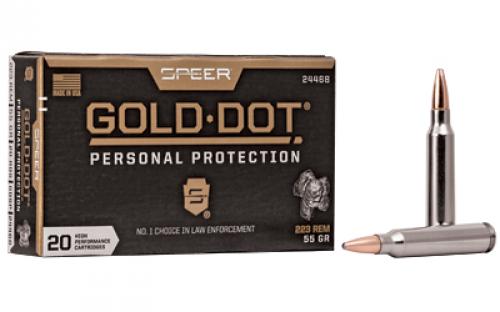 Speer Ammunition Speer Gold Dot, 223 Remington, 55Gr, Gold Dot Hollow Point, 20 Round Box 24468