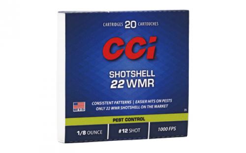 CCI Shotshell 22WMR, 52 Grain, Shotshell #12, 20 Round Box 25