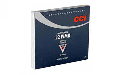 CCI Shotshell 22WMR, 52 Grain, Shotshell #12, 20 Round Box 25