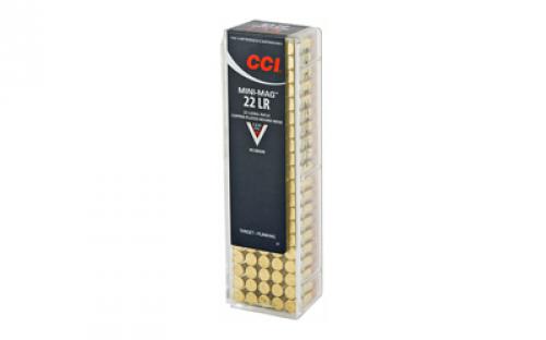 CCI Mini Mag, 22LR, 40 Grain, Gilded Lead Roundnose, 100 Round Box 30