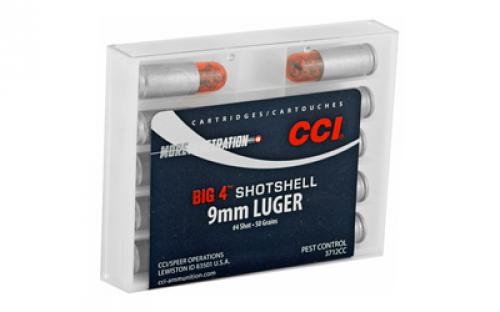 CCI Shotshell, 9MM, 45 Grain, Shotshell, #4 Shot Size, 10 Round Box 3712CC