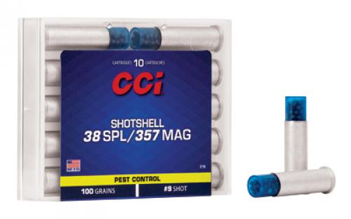 CCI Shotshell, 357MAG, 100 Grain, Shotshell, #9 Shot Size, 10 Round Box 3738