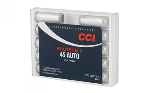 CCI Shotshell, 45ACP, 120 Grain, Shotshell, #9 Shot Size, 10 Round Box 3745