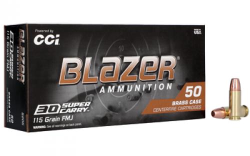 Blazer Ammunition Blazer Brass, 30 Super Carry, 115 Grain, Full Metal Jacket, 50 Round Box 5205