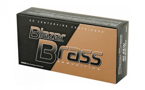 Blazer Ammunition Blazer Brass, 40 S&W, 180 Grain, Full Metal Jacket, 50 Round Box 5220