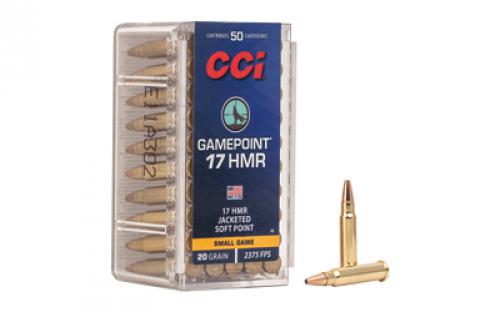 CCI Gamepoint, 17HMR, 20 Grain, Jacketed Soft Point, 50 Round Box 52