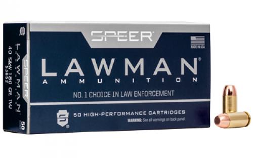 Speer Ammunition Speer Lawman, Training, 40 S&W, 180 Grain, Total Metal Jacket, 50 Round Box 53652