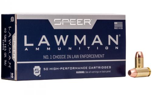 Speer Ammunition Speer Lawman, 40S&W, 165 Grain, Total Metal Jacket, 50 Round Box 53955