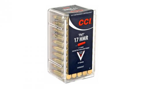 CCI TNT, 17 HMR, 17 Grain, Jacketed Hollow Point, 50 Round Box 53