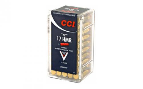 CCI TNT, 17 HMR, 17 Grain, Jacketed Hollow Point, 50 Round Box 53