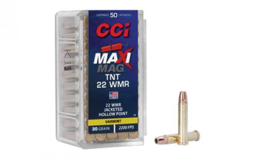 CCI TNT, 22WMR, 30 Grain, Jacketed Hollow Point, 50 Round Box 63