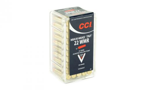 CCI TNT, 22WMR, 30 Grain, Jacketed Hollow Point, 50 Round Box 63