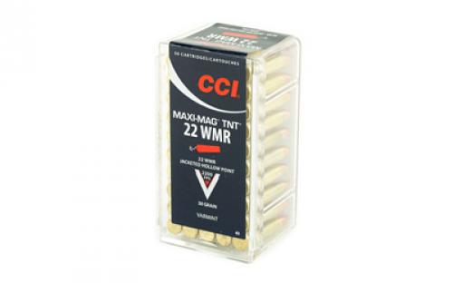 CCI TNT, 22WMR, 30 Grain, Jacketed Hollow Point, 50 Round Box 63