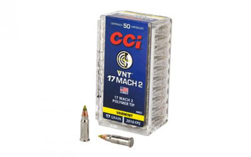 CCI Mach 2, 17 Hornady Mach 2, 17 Grain, Varmint Tip, 50 Round Box 948CC